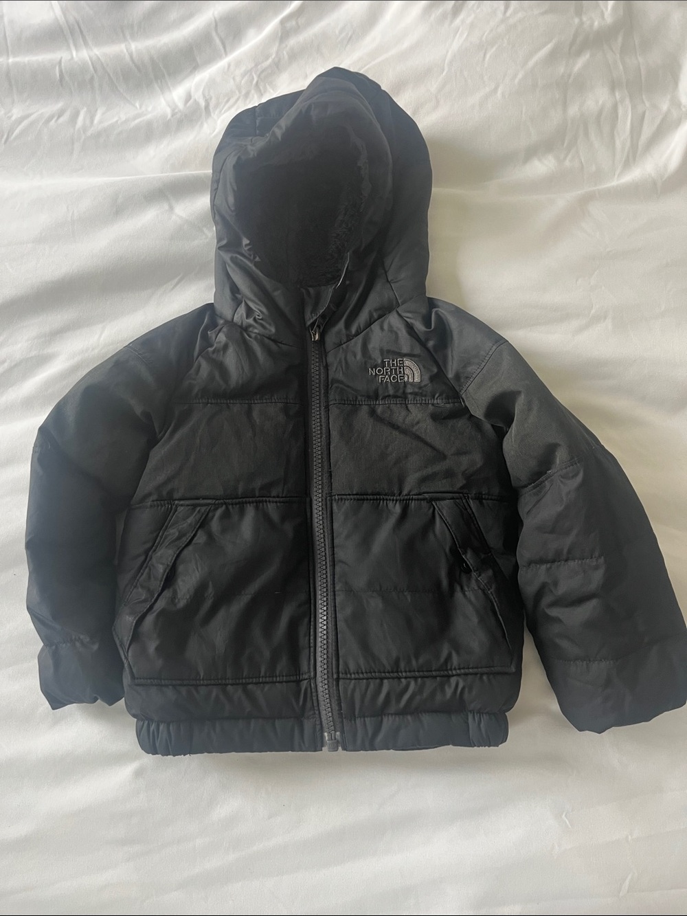 The North Face Kids Black Hooded Puffer Coat